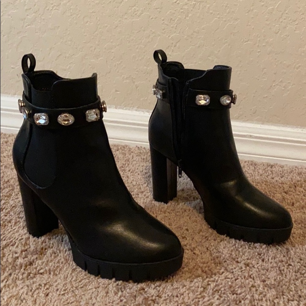 Black chunky heel